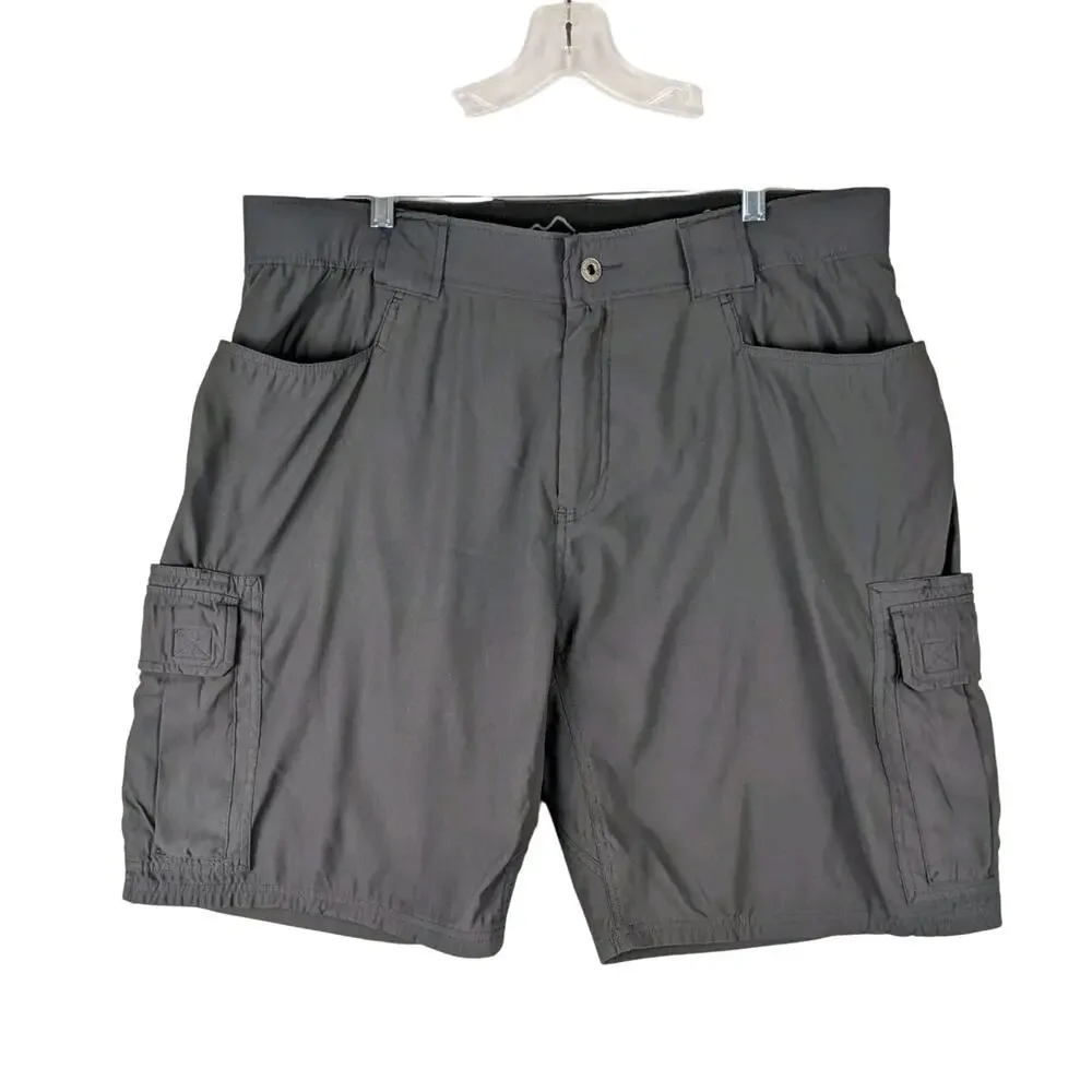 Eddie‎ Bauer Cargo Shorts Mens 38 Gray Stretch Outdoor Hiking 1280634
